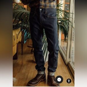 Hiroshi Kato Men’s Jeans size 29 ( 32x 26) Scissors slim tapered raw indigo